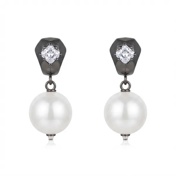 The99jewel_Trendy_Silver_Pearl_Drop_Stud_Earrings_For_Women_Silver