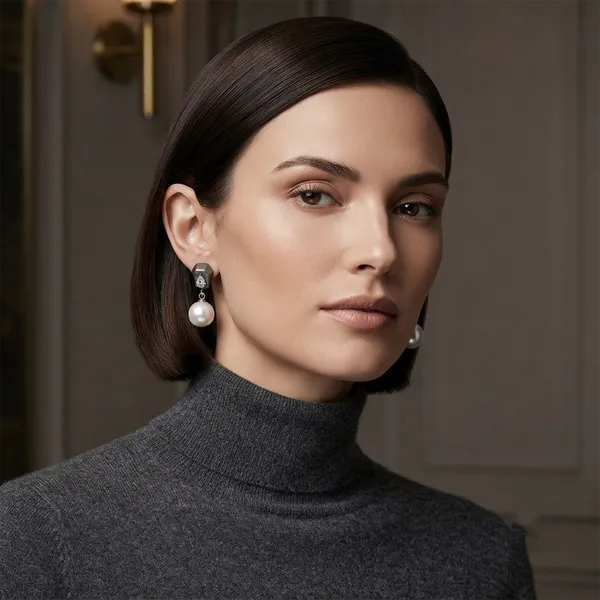 The99jewel_Trendy_Silver_Pearl_Drop_Stud_Earrings_For_Women_Silver