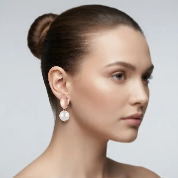 The99jewel_Rose_Gold_Plated_Heart_Pearl_Stud_Earrings_For_Women_Rose_Gold
