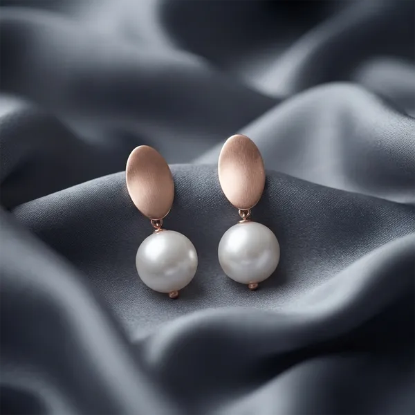 The99jewel_Rose_Gold_Plated_Heart_Pearl_Stud_Earrings_For_Women_Rose_Gold