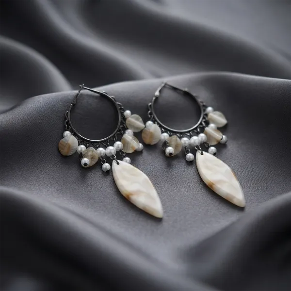 The99jewel_Bohemian_Shell_Pearl_Drop_Dangler_Earrings_For_Women_Black