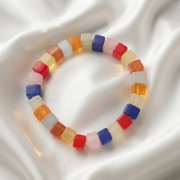 The99jewel_Colorpop_Frosted_Cube_Beads_Stretch_Bracelet_For_Women_Girls_Multi