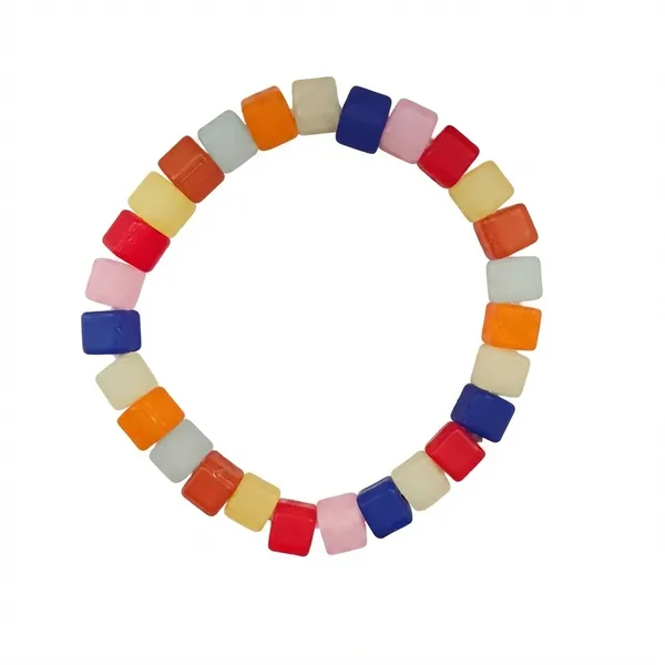 The99jewel_Colorpop_Frosted_Cube_Beads_Stretch_Bracelet_For_Women_Girls_Multi