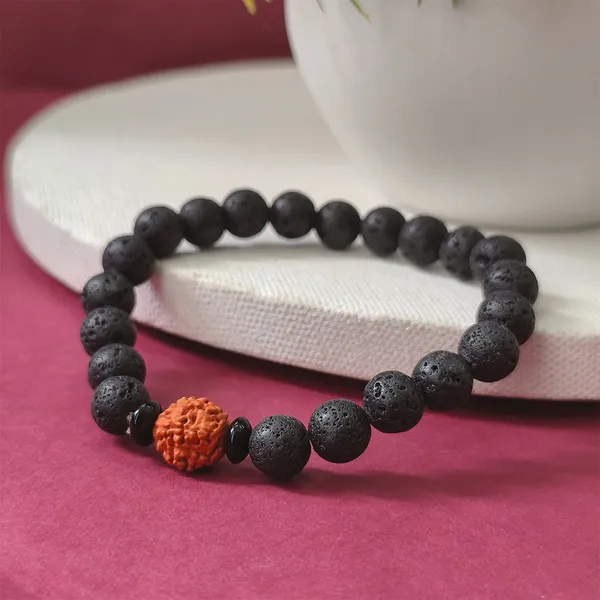 The99jewel_Natural_Lava_Stone_Rudraksha_Beaded_Bracelet_For_Men_Black