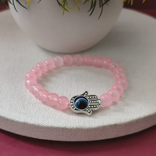 The99jewel_Pink_Beads_Hamsa_Evil_Eye_Protection_Stretch_Bracelet_For_Women_Pink
