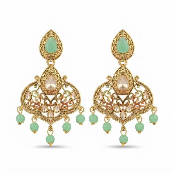 The99jewel_Floral_Green_Crystal_Stone_Statement_Dangler_Earrings_For_Women_Green