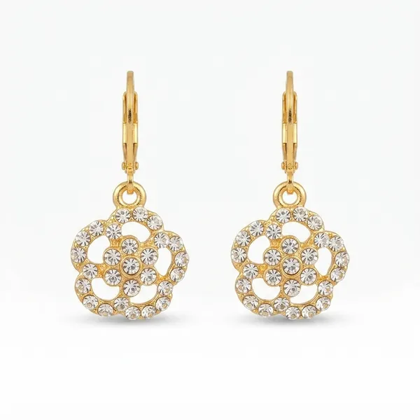 The99jewel_Gold_Plated_Austrian_Stone_Floral_Shape_Hoop_Earrings_For_Women_Gold