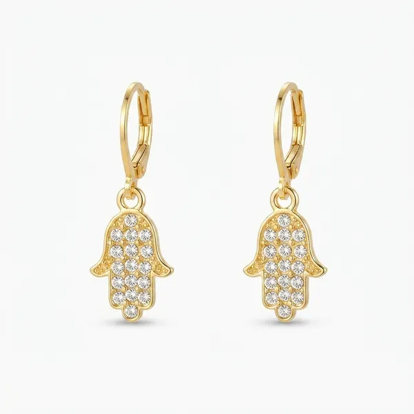 The99jewel_Gold_Plated_Austrian_Stone_Hamsa_Shape_Hoop_Earrings_For_Women_Gold