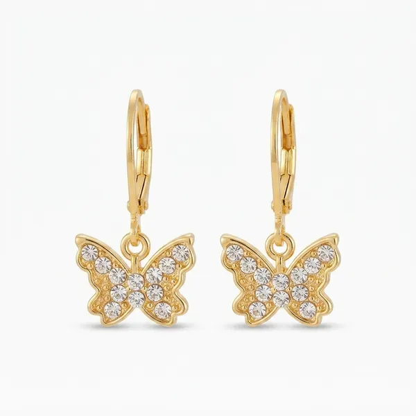 The99jewel_Gold_Plated_Austrian_Stone_Butterfly_Shape_Hoop_Earrings_For_Women_Gold