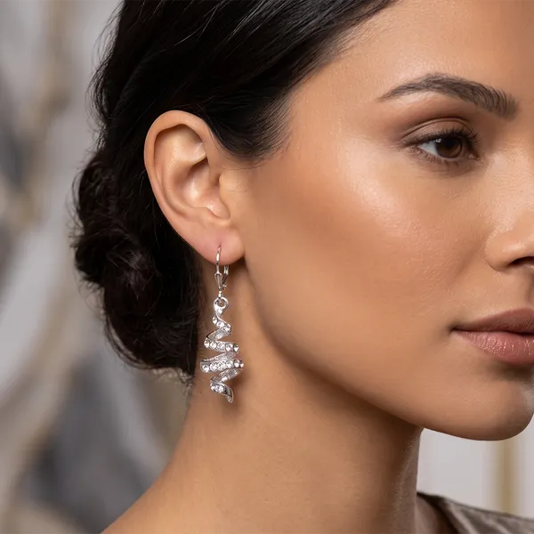 The99jewel_Silver_Plated_Austrian_Stone_S_Curved_Shape_Hoop_Earrings_For_Women_Silver