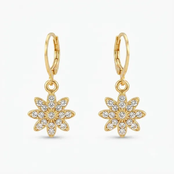The99jewel_Gold_Plated_Austrian_Stone_Floral_Shape_Hoop_Earrings_For_Women_Gold