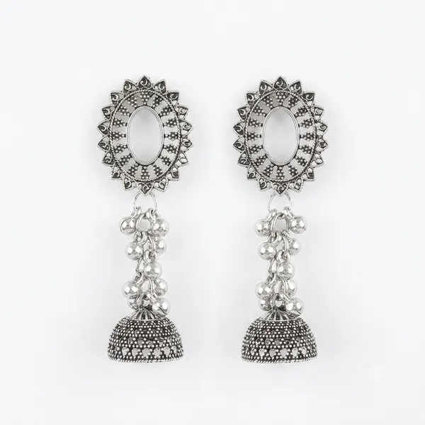 The99jewel_Oxidised_Silver_Plated_Traditional_Jhumki_Earrings_For_Women_Oxidised