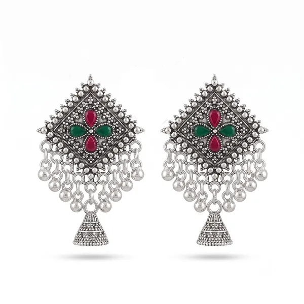 The99jewel_Oxidised_Silver_Plated_Traditional_Jhumki_Earrings_For_Women_Oxidised
