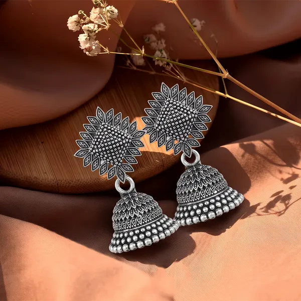 The99jewel_Oxidised_Silver_Plated_Traditional_Jhumki_Earrings_For_Women_Oxidised