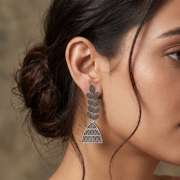 The99jewel_Oxidised_Silver_Plated_Traditional_Jhumki_Earrings_For_Women_Oxidised
