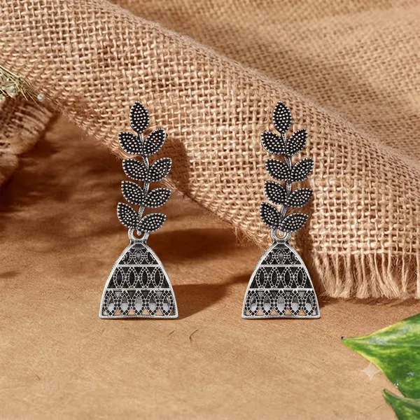 The99jewel_Oxidised_Silver_Plated_Traditional_Jhumki_Earrings_For_Women_Oxidised