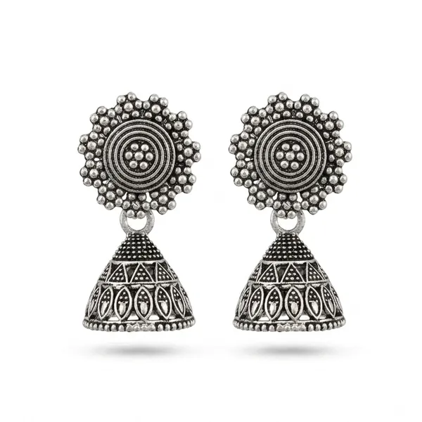 The99jewel_Oxidised_Silver_Plated_Traditional_Jhumki_Earrings_For_Women_Oxidised