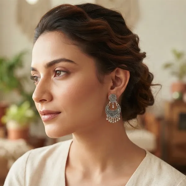 The99jewel_Oxidised_Silver_Plated_Traditional_Jhumki_Earrings_For_Women_Oxidised