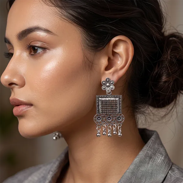 The99jewel_Oxidised_Silver_Plated_Traditional_Jhumki_Earrings_For_Women_Oxidised