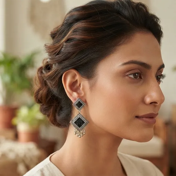 The99jewel_Oxidised_Silver_Plated_Traditional_Jhumki_Earrings_For_Women_Oxidised