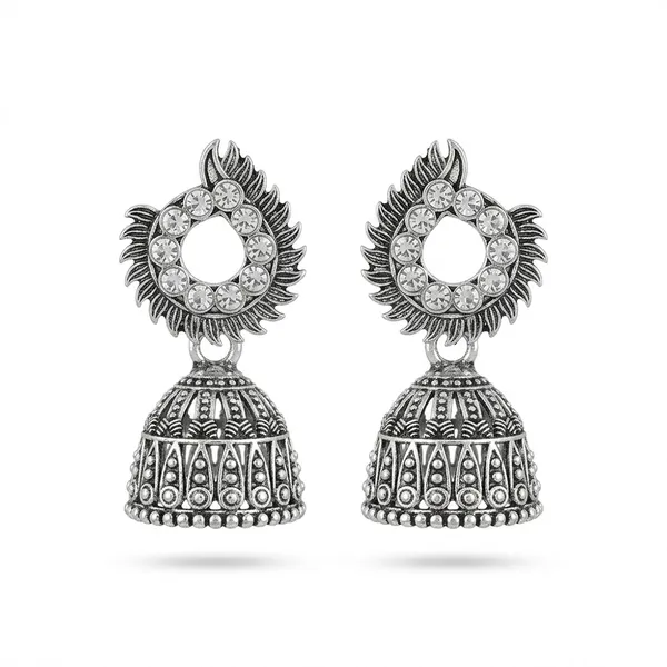 The99jewel_Oxidised_Silver_Plated_Traditional_Jhumki_Earrings_For_Women_Oxidised