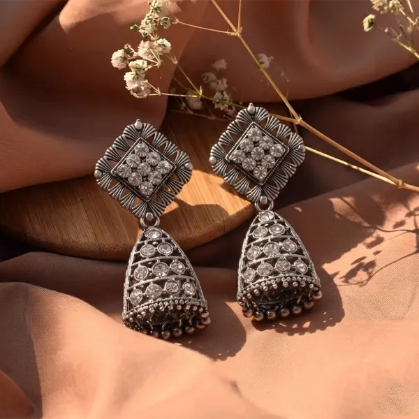 The99jewel_Oxidised_Silver_Plated_Traditional_Jhumki_Earrings_For_Women_Oxidised