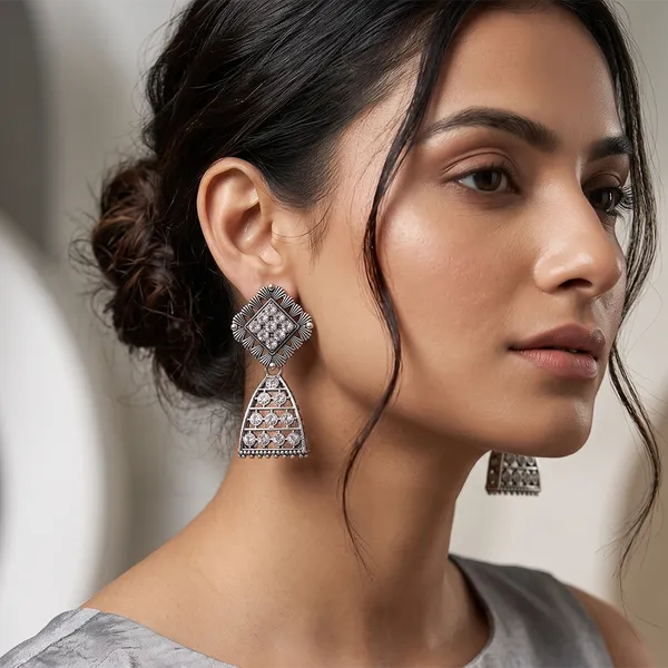 The99jewel_Oxidised_Silver_Plated_Traditional_Jhumki_Earrings_For_Women_Oxidised