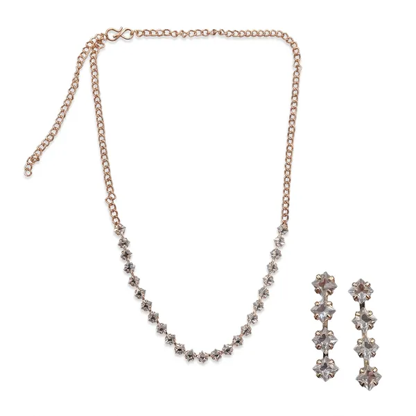 The99jewel_Crystal_Stone_Rose_Gold_Plated_Necklace_Set_With_Matching_Drop_Earrings_Rose_Gold