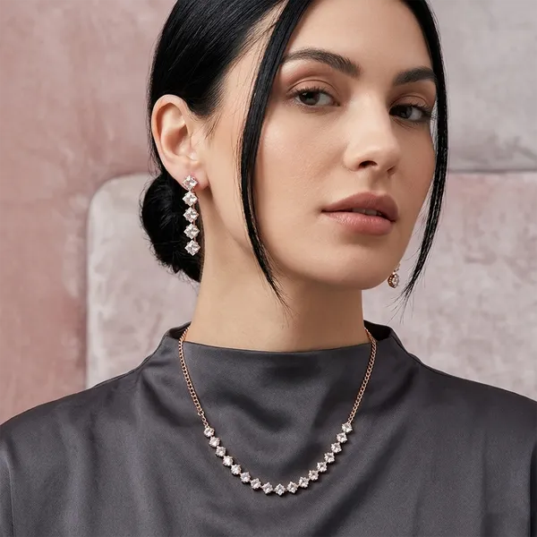 The99jewel_Crystal_Stone_Rose_Gold_Plated_Necklace_Set_With_Matching_Drop_Earrings_Rose_Gold