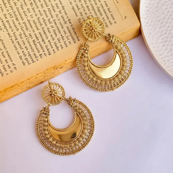 The99jewel_Traditional_Antique_Gold_Plated_Mirror_Stone_Earrings_For_Women_Gold