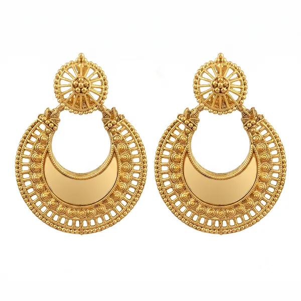 The99jewel_Traditional_Antique_Gold_Plated_Mirror_Stone_Earrings_For_Women_Gold