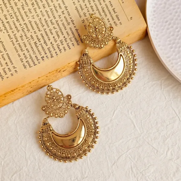 The99jewel_Traditional_Antique_Gold_Plated_Mirror_Stone_Earrings_For_Women_Gold