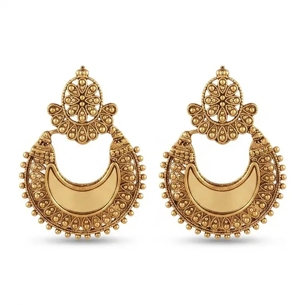 The99jewel_Traditional_Antique_Gold_Plated_Mirror_Stone_Earrings_For_Women_Gold