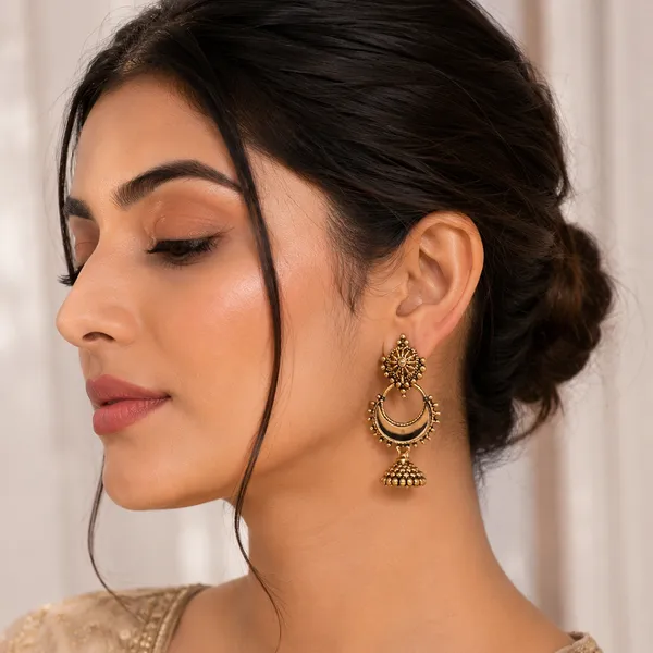 The99jewel_Traditional_Antique_Gold_Plated_Mirror_Stone_Jhumki_Earrings_For_Women_Gold