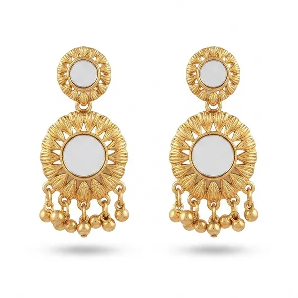 The99jewel_Traditional_Antique_Gold_Plated_Mirror_Stone_Earrings_For_Women_Gold
