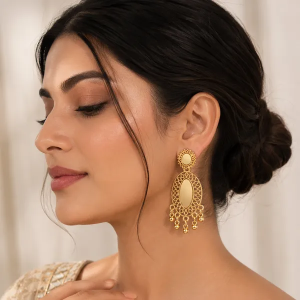 The99jewel_Traditional_Antique_Gold_Plated_Mirror_Stone_Earrings_For_Women_Gold