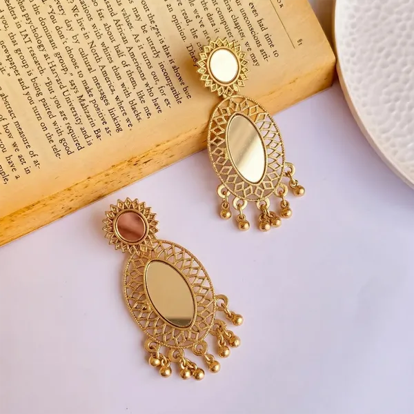 The99jewel_Traditional_Antique_Gold_Plated_Mirror_Stone_Earrings_For_Women_Gold