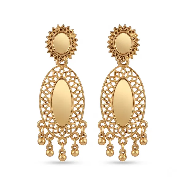 The99jewel_Traditional_Antique_Gold_Plated_Mirror_Stone_Earrings_For_Women_Gold