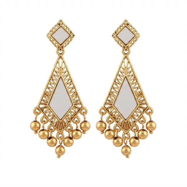The99jewel_Traditional_Antique_Gold_Plated_Mirror_Stone_Earrings_For_Women_Gold