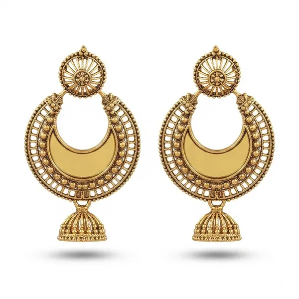 The99jewel_Traditional_Antique_Gold_Plated_Mirror_Stone_Jhumki_Earrings_For_Women_Gold