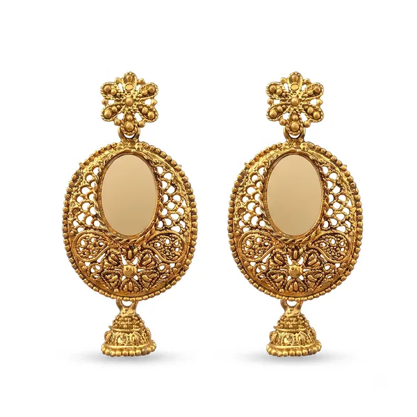 The99jewel_Traditional_Antique_Gold_Plated_Mirror_Stone_Jhumki_Earrings_For_Women_Gold