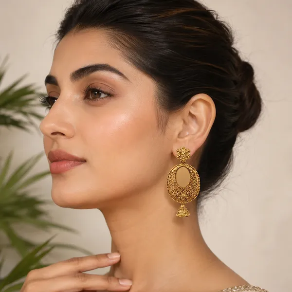 The99jewel_Traditional_Antique_Gold_Plated_Mirror_Stone_Jhumki_Earrings_For_Women_Gold
