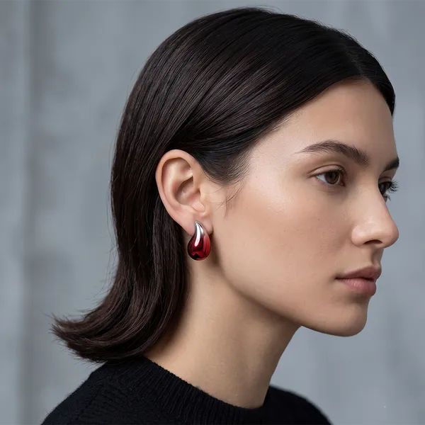 The99jewel_Stylish_Minimalist_Statement_Stud_Earrings_Red