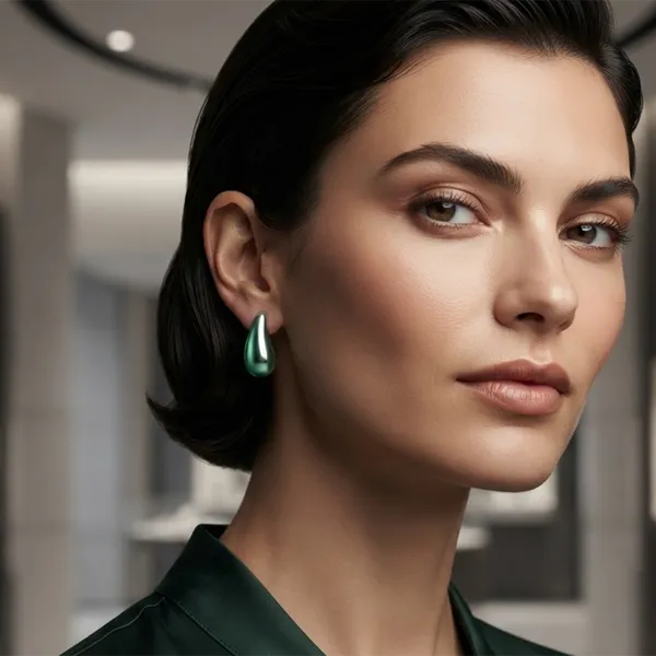 The99jewel_Stylish_Minimalist_Statement_Stud_Earrings_Green