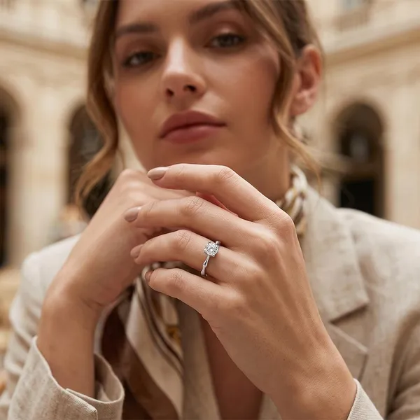 The99jewel_Silver_Plated_Cz_Solitaire_Adjustable_Ring_With_Box_Silver