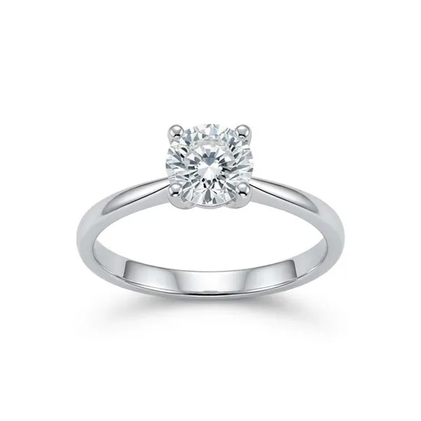 The99jewel_Silver_Plated_Cz_Solitaire_Adjustable_Ring_With_Box_Silver