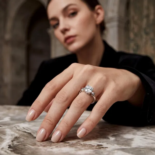 The99jewel_Silver_Plated_Cz_Solitaire_Adjustable_Ring_With_Box_Silver
