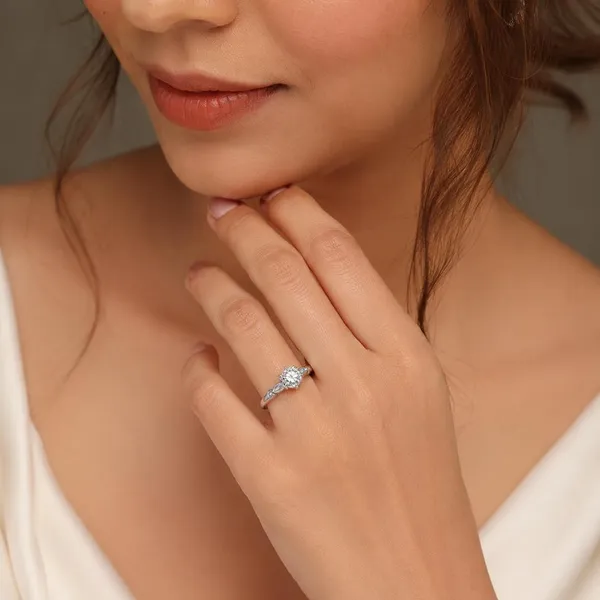 The99jewel_Silver_Plated_Cz_Solitaire_Adjustable_Ring_With_Box_Silver