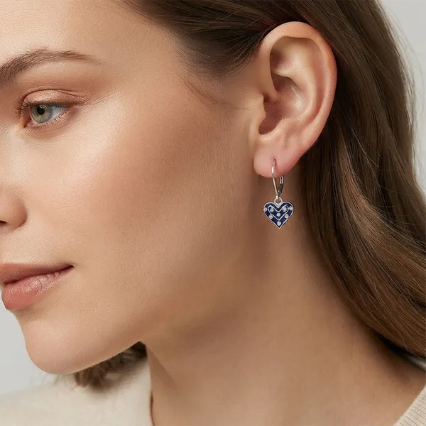 The99jewel_Premium_Silver_Plated_Austrian_Stone_Star_Shape_Hoop_Earrings_For_Women_Blue