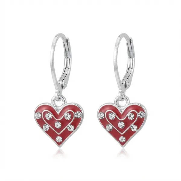 The99jewel_Designer_Party_Wear_Austrian_Stone_Heart_Shape_Hoop_Earrings_Red
